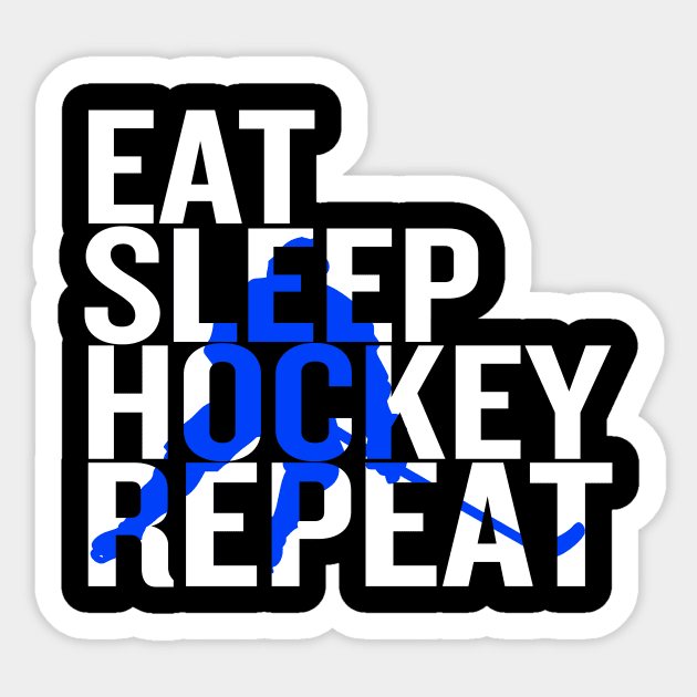 Eat Sleep Hockey Repeat Sticker by Thoratostore